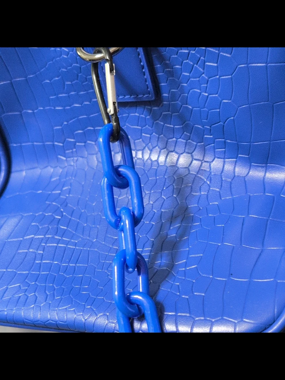 Royal Blue Croc-Embossed Women’s Tote